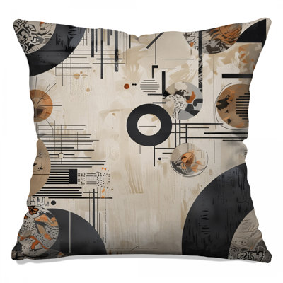 Geometric Abstract Circles Double Sided Throw Pillows