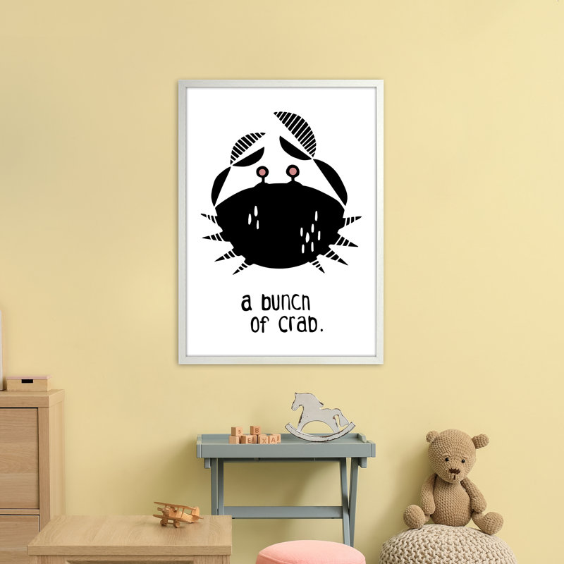 Crab by Miniofmine - Print, 88cm H x 64cm W x 3cm D, Brown Framed