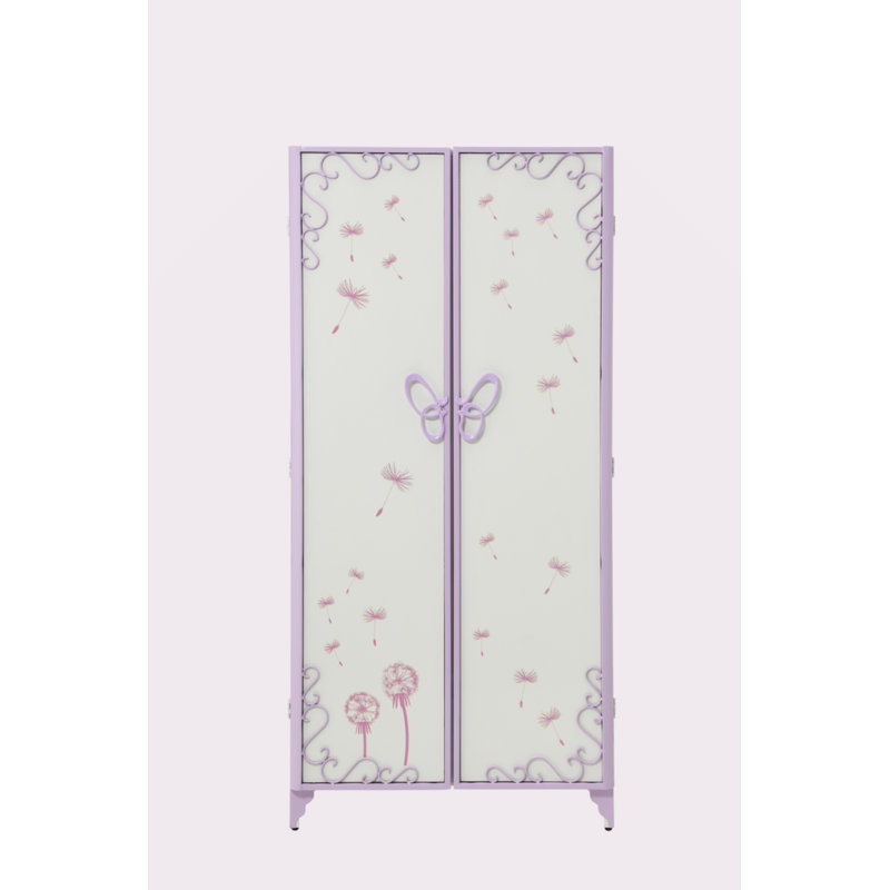 Garde-robe en cuir synthétique blanc et clair mauve