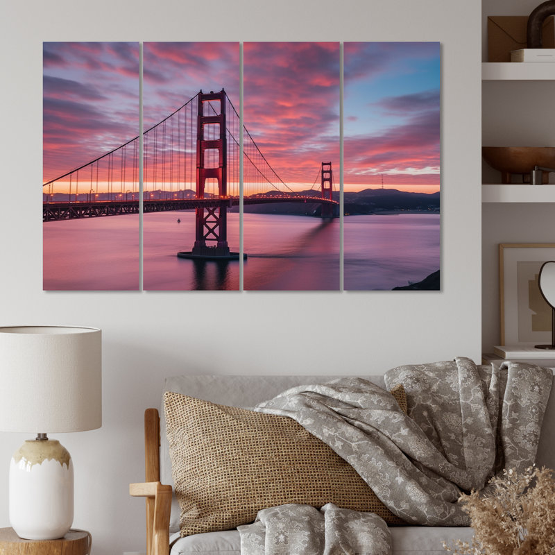 Ensemble de 4 décorations murales Golden Gate Bridge San Francisco