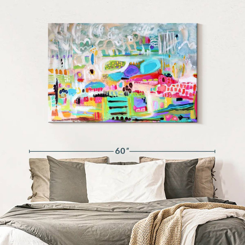 Avery Abstract Clouds Over City, 32" H x 48" W
