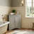 Modern Waterproof Corner Storage Cabinet, Sturdy MDF Triangle Floor Cabinet With Doors For Bathroom & Kitchen-2015901553