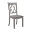 Janu Set Of 2 Side Dining Chair, X Shaped Backrest, Grey Solid Wood