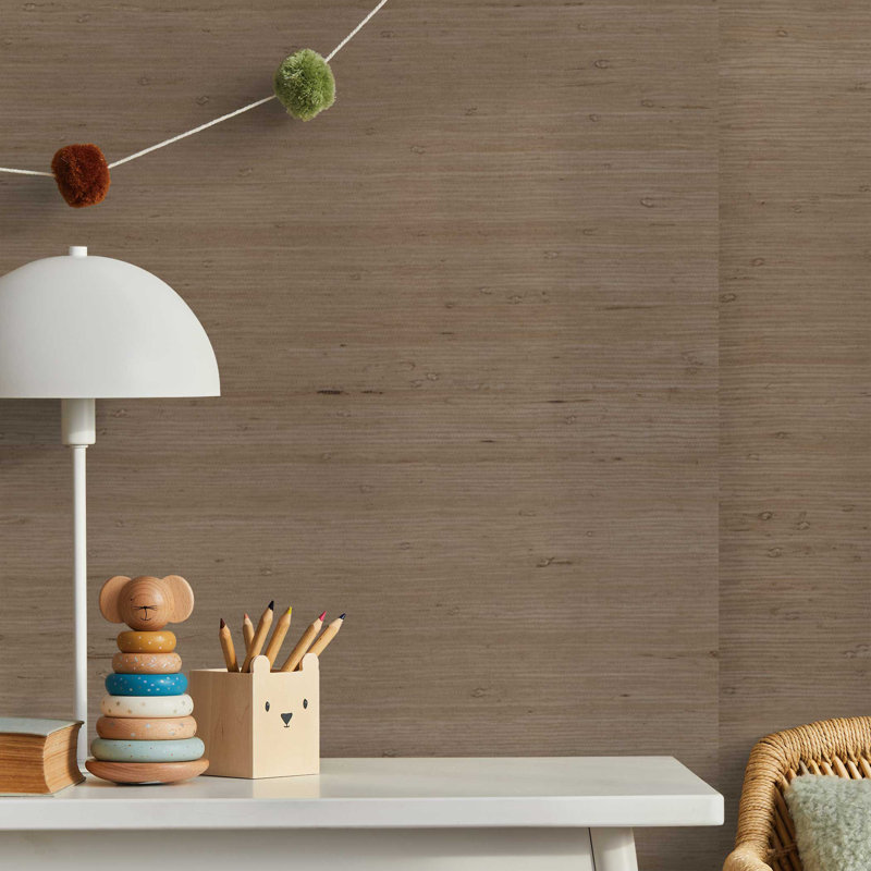Rufas Tight Weave Jute Authentic Grasscloth Wallpaper, Taupe