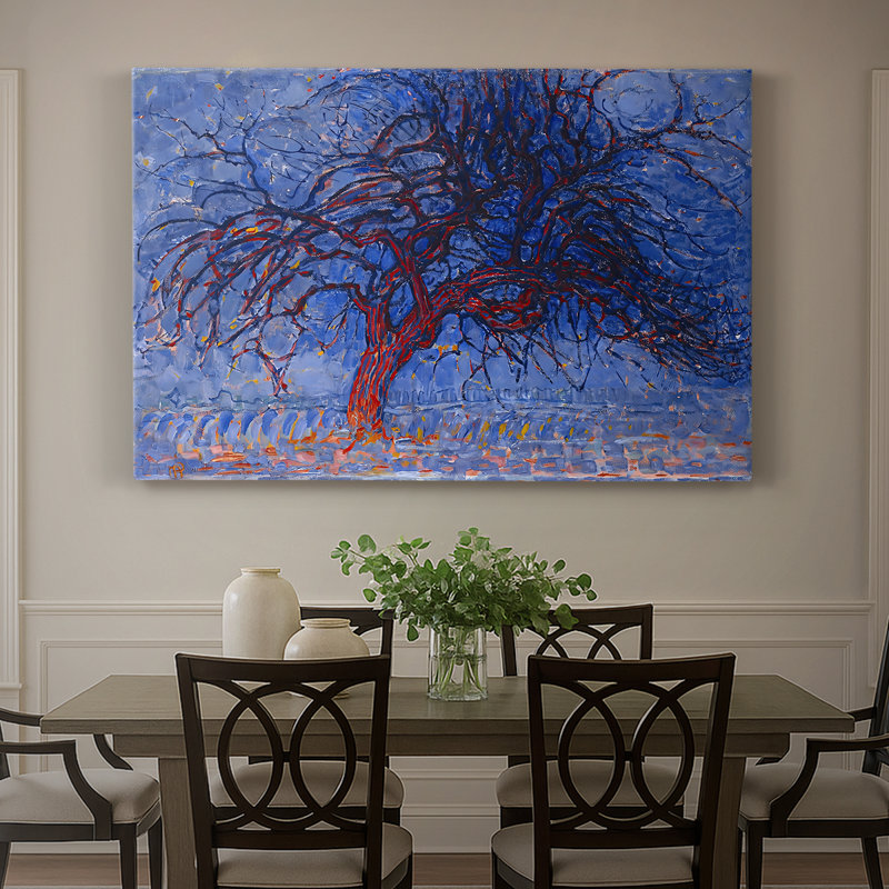 Avond (soirée): L'arbre rouge - Piet Mondrian - Toile tendue avec châssis - 1908 - 1910, 40x60