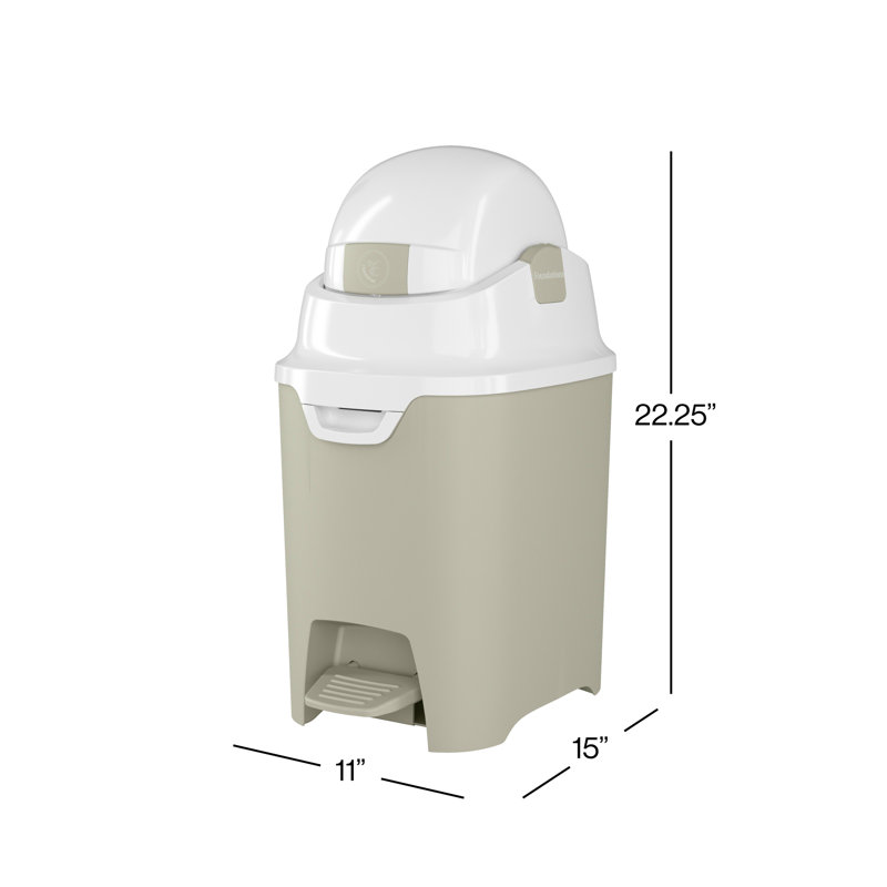 Foundations Hands-free Mini Diaper Pail, Sand, Tan