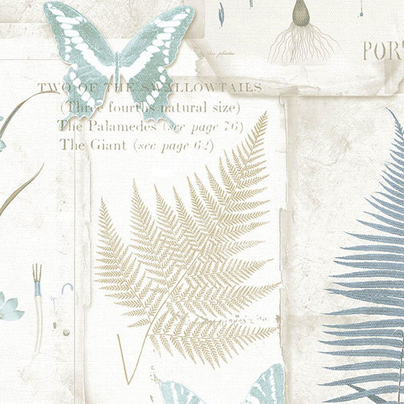 Rouleau de papier peint l 33 pi x l 21 po Launceston, Beige / bleu