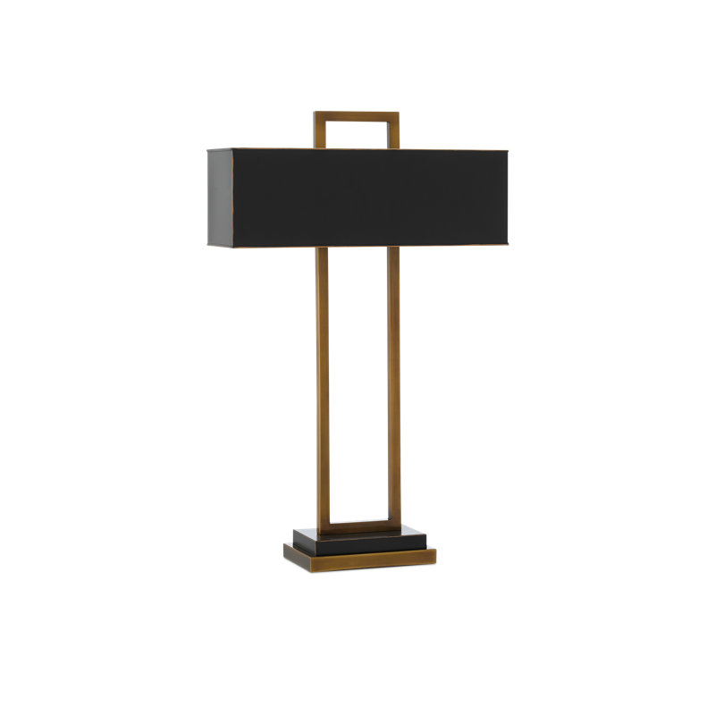 Lampe de table en laiton antique / bronze huilé 30,75 po Otto