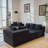 Cloudform Bonless 4-Piece Modern U-Shaped Sectional Sofa with Plush Corduroy Fabric-124390808