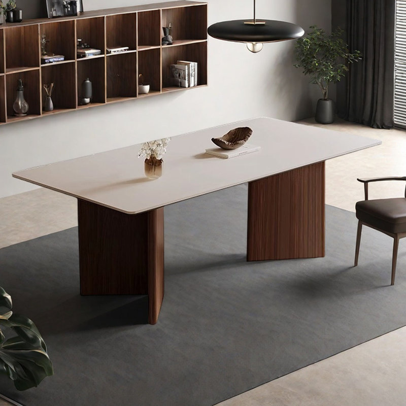 Ensemble de table de salle à manger à plateau en marbre de style rétro, H 29,5 po x L 70,9 po x l 35,4 po