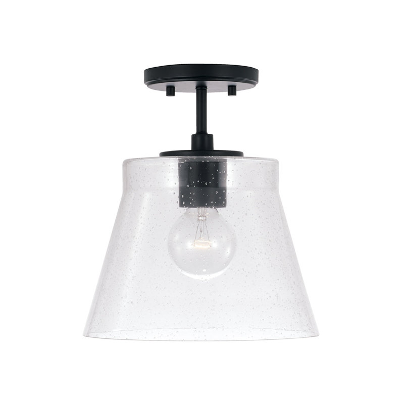 1 - Light Single Pendant, Matte Black