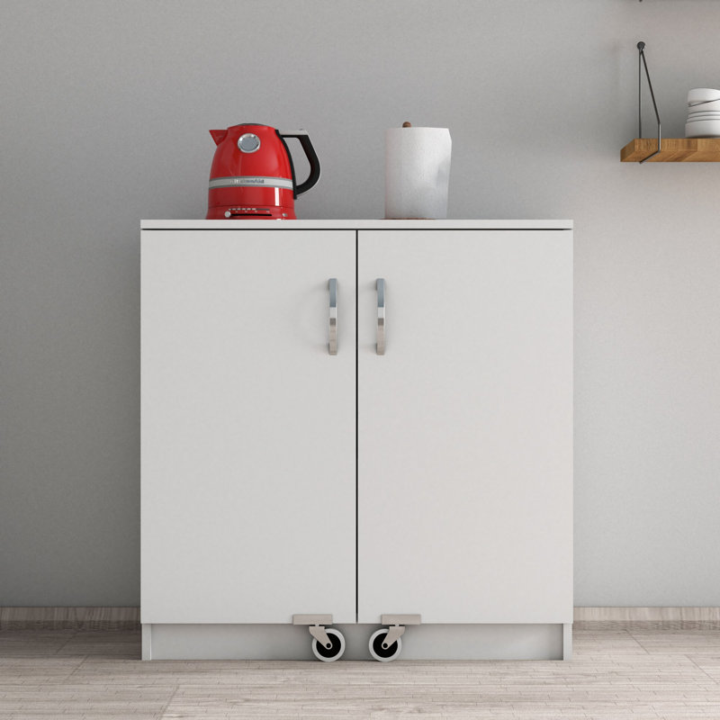 Multi-Purpose Cabinet, White, 35.4 x 36.2 x 15.0 inches | 100% Melamine Coated Particle Board, Thickness: 0.7 inches | Numerous Shelves for Additional Storage, Ideal for Home & Office Organization, Stylish & Functional Design