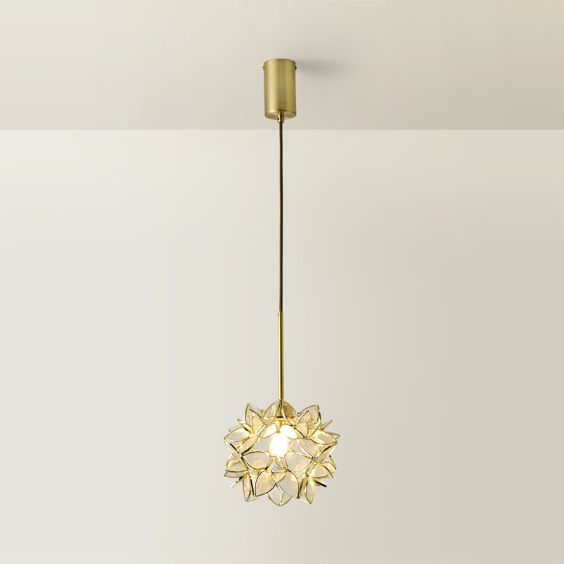 Allissia 1 - Light Brushed Gold Pendant, Clear