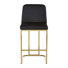Upholstered Counter Height Bar Stools With Metal Frame, Armless Gold Stools