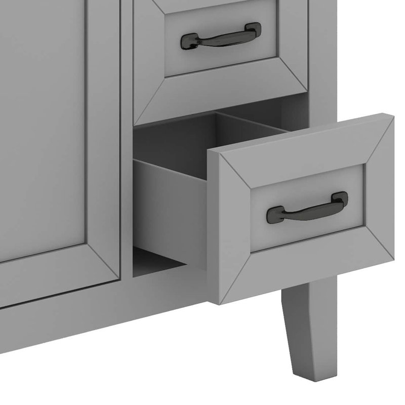 Meuble-lavabo simple 36 po avec tiroirs pratiques, Gris