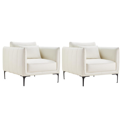 Rae Genuine Leather Upholstered Armchair(Set of 2)