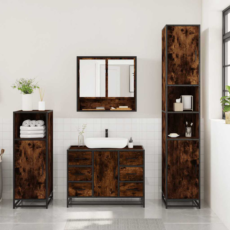 Amillano Bathroom Furniture Suite, Rustric Brown