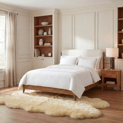 Tapis en peau de mouton champagne 121