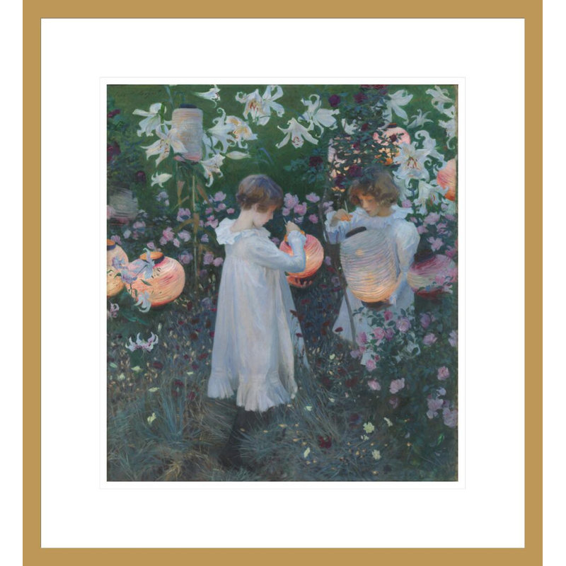 «Carnation Lily Lily Rose» par John Singer Sargent, impression giclée sur cadre, H 19,33 po x l 17,75 po