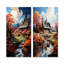 «Fall Retreat Cottage Landscape II», ensemble d'art mural en métal 2 pièces-749902495