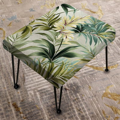 Tropical Lines Tropical Pattern - Tropical Rectangle Ottoman