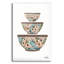  «Floral Mixing Bowls» par Michele Norman, art mural en verre acrylique, 12 po x 16 po