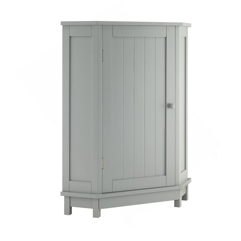 Armoire de rangement d'angle grise avec tablette réglable, Gris