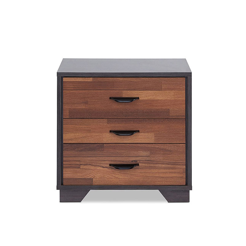 Table de chevet 3 en noyer et agencement de couleurs - Ornement décoratif de salon pour chambre à coucher
