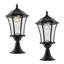 Lampadaire solaire d'extérieur en aluminium noir (lot de 2)-826371802