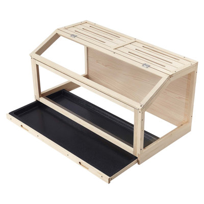 Wooden Hamster Cage 39.4"x20.5"x19.9" 270° Viewing Hamster Habitat, Chewproof Acrylic Small Animal Cage with Openable Top, Large Pet Enclosure for Syrian/Dwarf Hamsters, Guinea Pigs & Gerbils