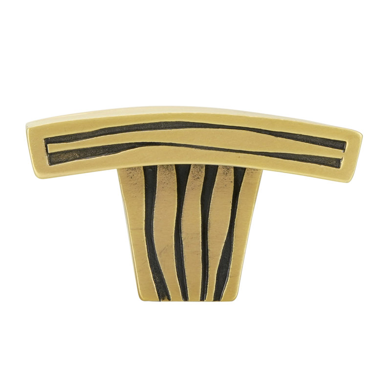 WAVE RECTANGLE KNOB; MUSEUM GOLD