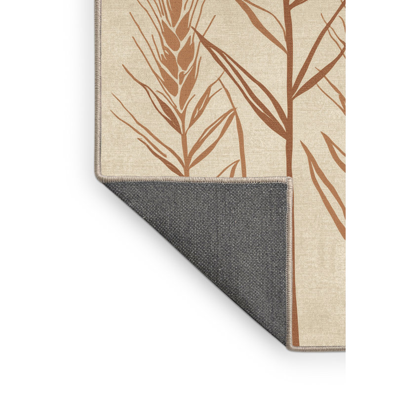 Soft Plush Esser Thanksgiving Modern & Contemporary Abstract Area Rug in Beige – Beige Binding, 5x7