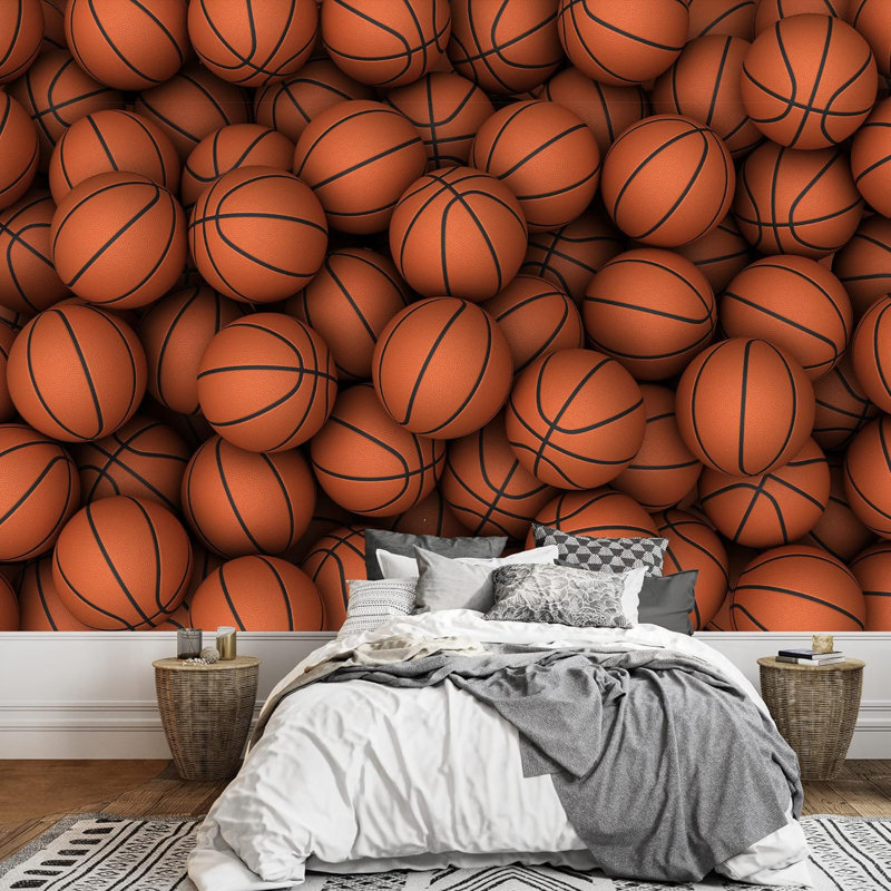 Grand papier peint adhésif auto-adhésif Basketball, L 66 po x l 96 po