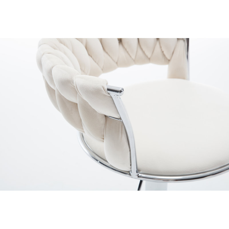 Tabouret de bar rotatif à hauteur ajustable, Blanc