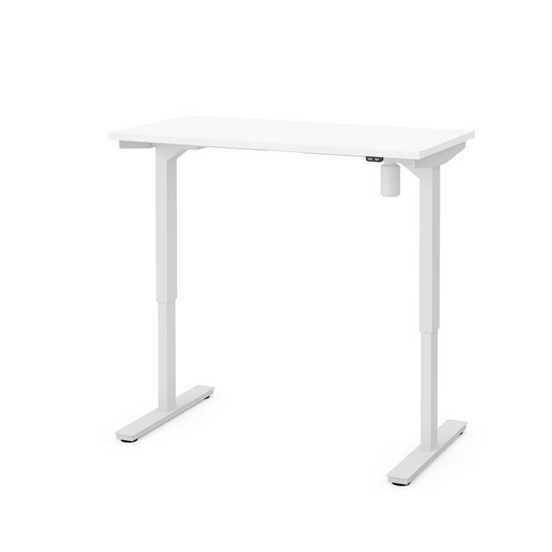 Bureau debout à hauteur ajustable Zoie, H 42 po x l 47,6 po x P 23,8 po, Blanc et blanc