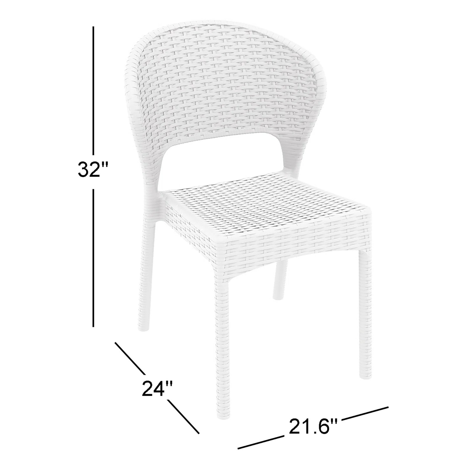 Helden Square 4-Person Outdoor Dining Set, White