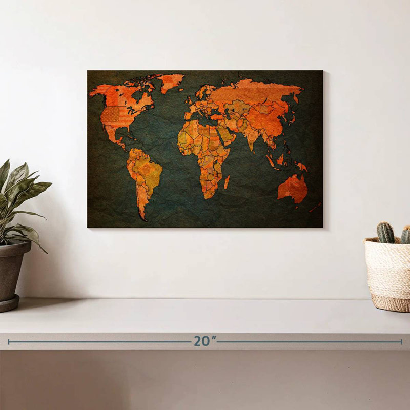 Aliaz Flags World Map, 8" H x 12" W
