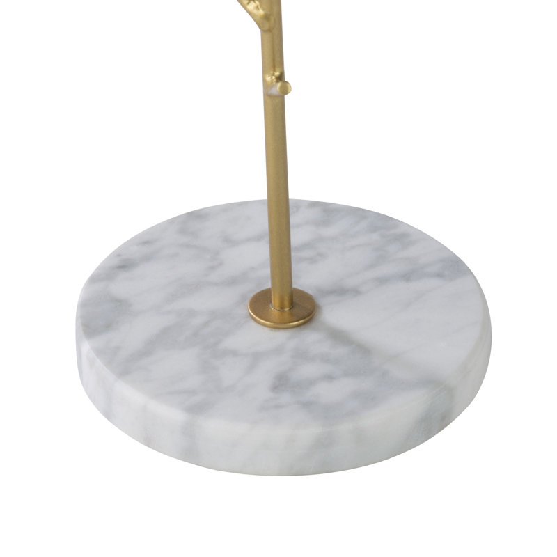 Arbre à bijoux en métal avec base en marbre - 13 po de hauteur