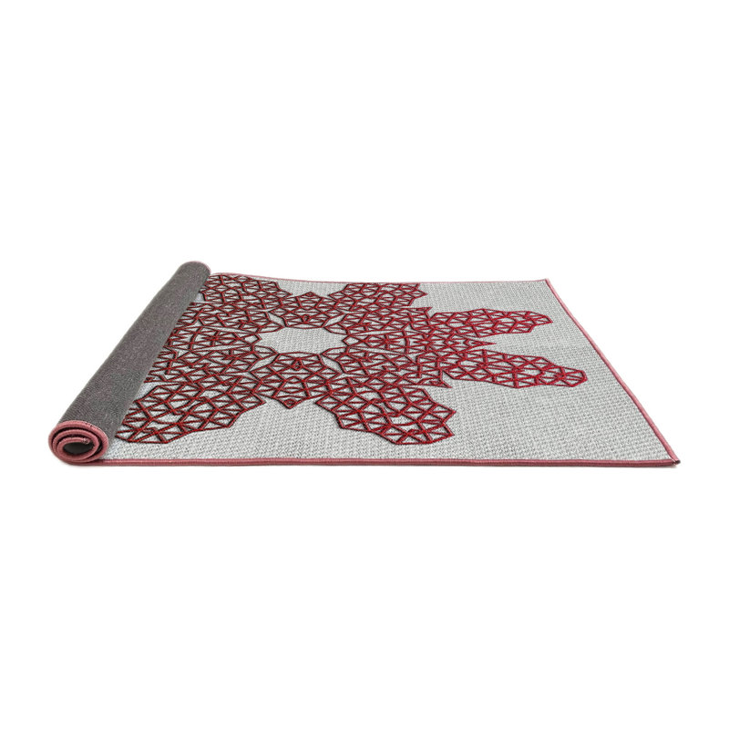 Tapis brun/beige tissé à la machine, Carré 8 pi