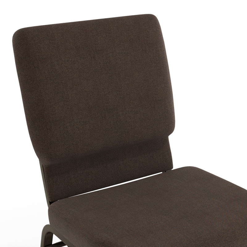 Chaise d'église en tissu 18,5 po Bernardston, Métal avec veines dorées, Brun