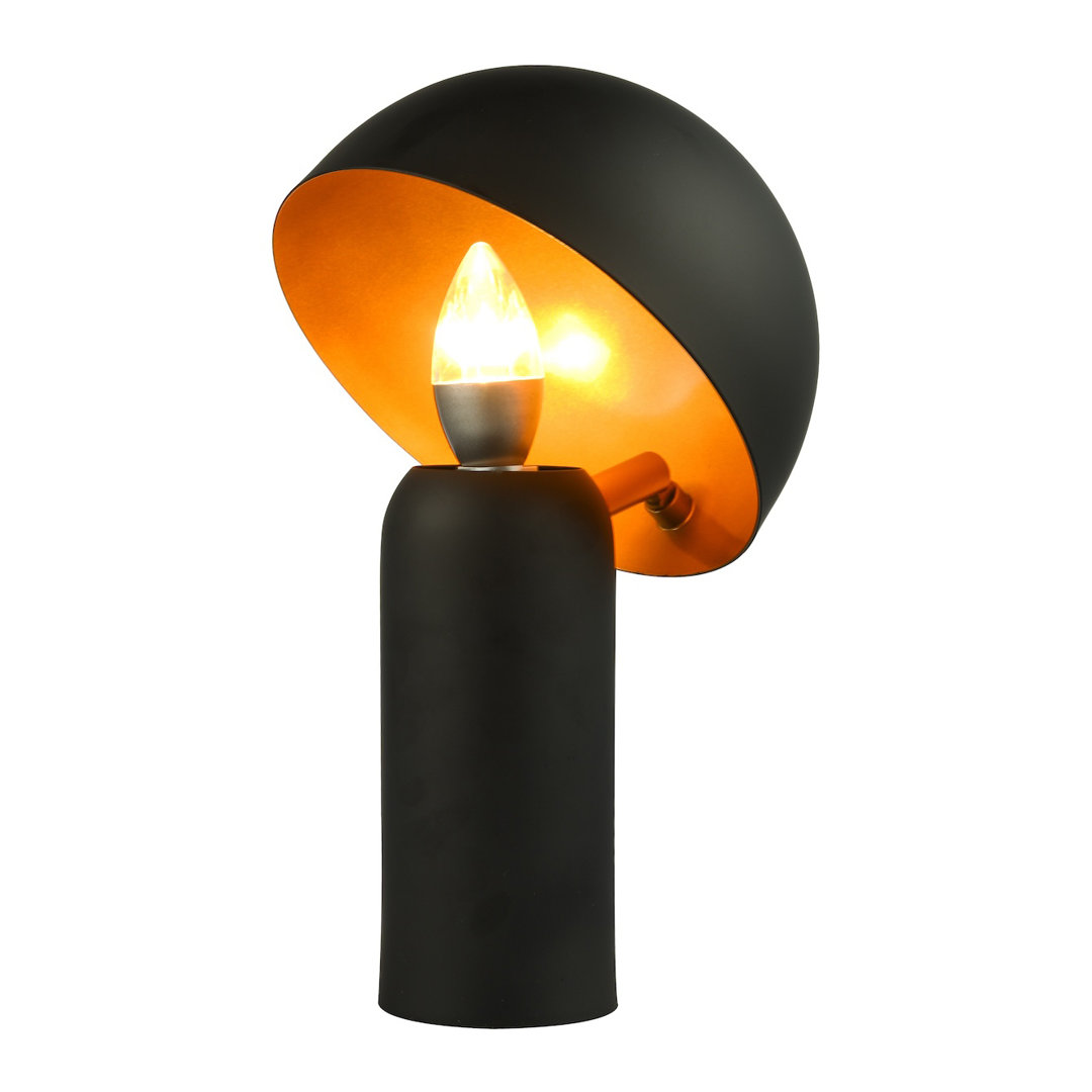 Modern Putty Grey Mushroom Table Lamp With Tilted Shade And Luxury Fabric Cable By Fairmont Park