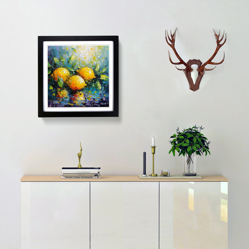 Single Picture Frame Print on Wood, Black Framed