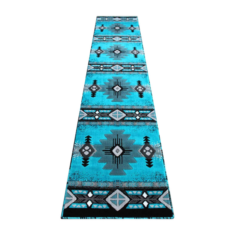 Leitha traditionnel en fibre d'oléfine, Tapis de couloir 2 pi 4 po x 11 pi
