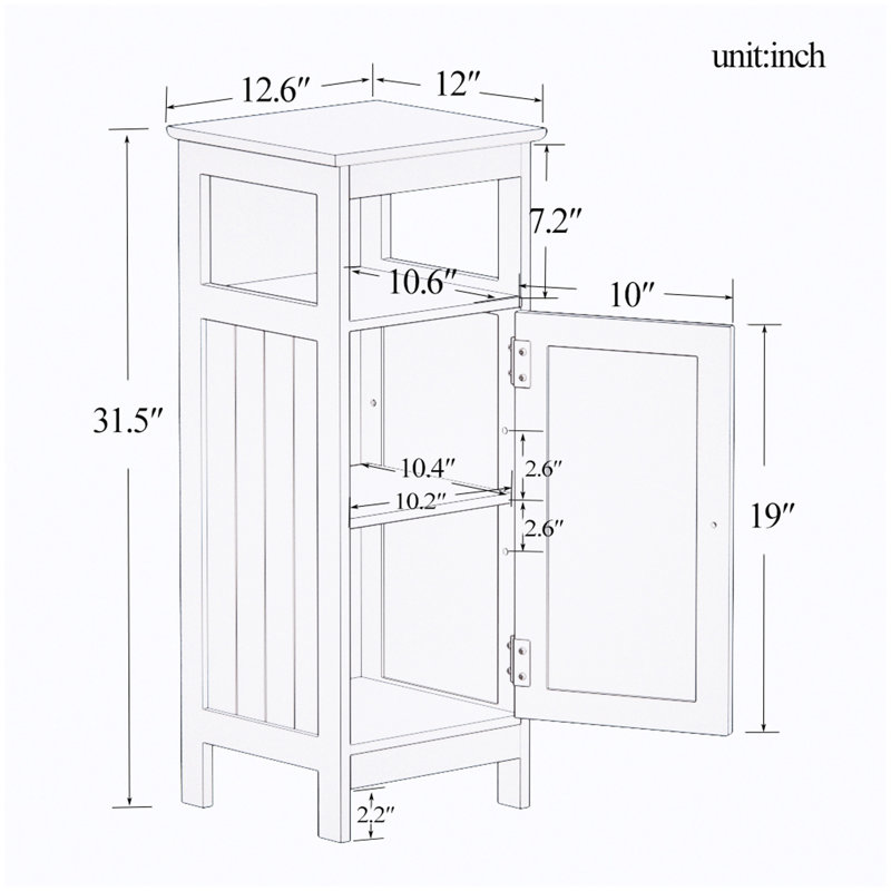 Bathroom single door cabinet