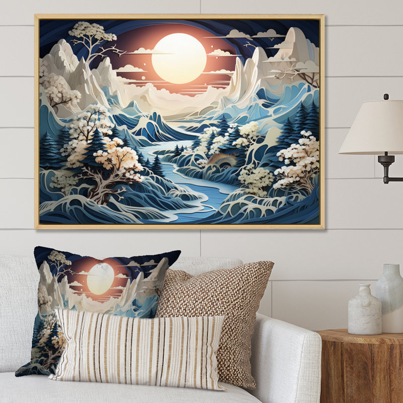 Berga Glacier Arctic Whispers II - impression, H 16 po x l 32 po x P 1 po, Cadre naturel flottant
