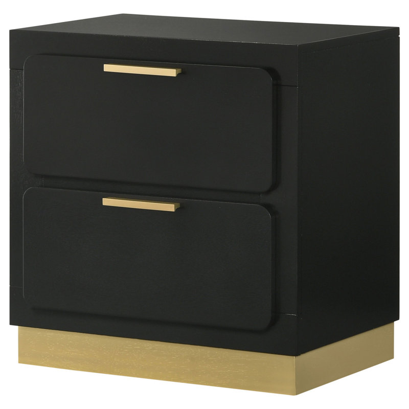 Modern Minimalist Nightstand, Black