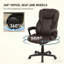 Fauteuil de direction en similicuir avec hauteur réglable et roulettes pivotantes, chaise de bureau ergonomique à haut dossier, pour la maison et le bureau