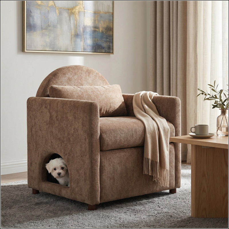 Upholstered Accent Chair, Coffee