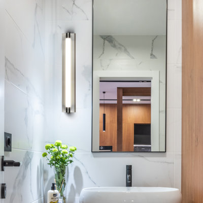 Procyon Modern LED Bathroom Vanity Light, 24", Polished Chrome