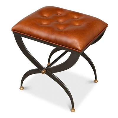 Leather Accent Stool